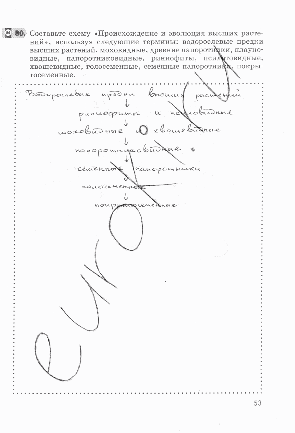Рабочая тетрадь, 5 класс, Пасечник В.В., 2013 - 2016, задание: стр. 53