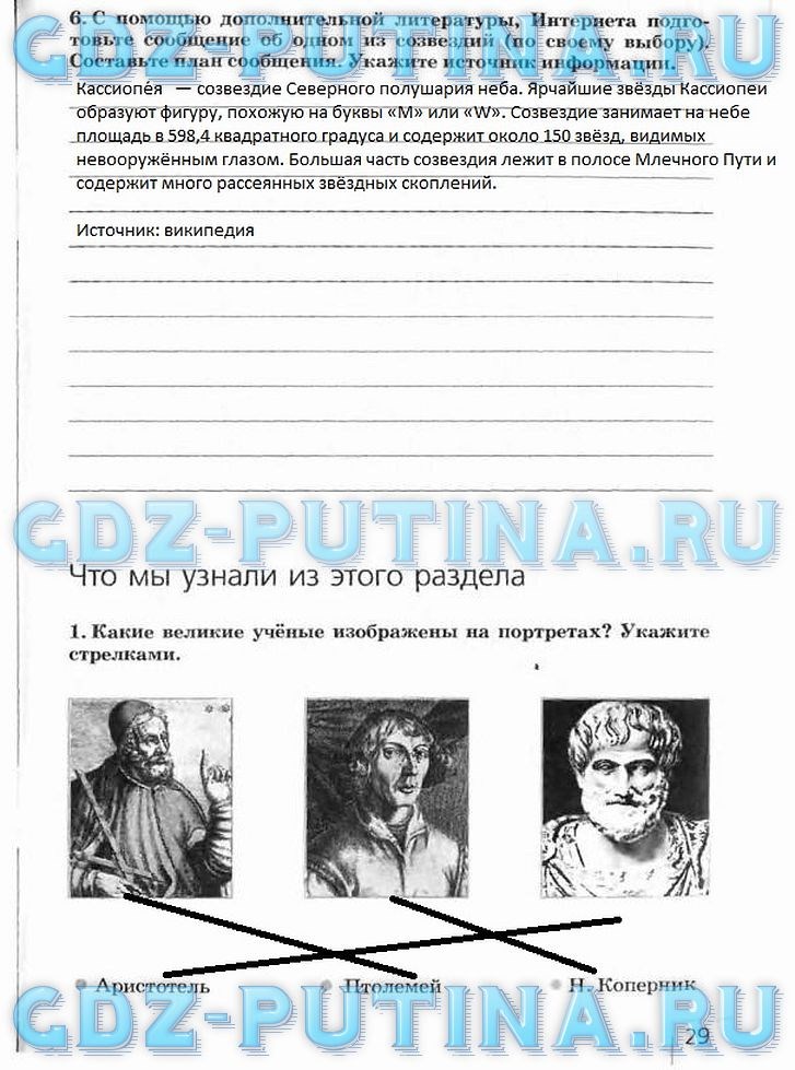 Рабочая тетрадь, 5 класс, Плешаков А.А., Сонин Н.И., 2014 - 2016, задание: 29