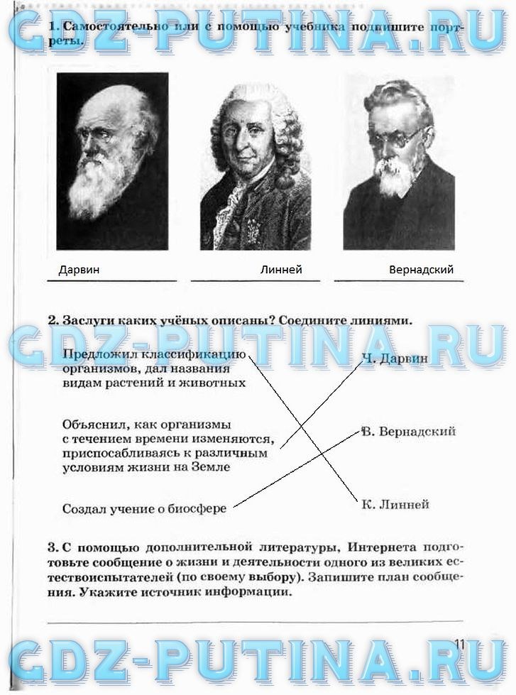 Рабочая тетрадь, 5 класс, Плешаков А.А., Сонин Н.И., 2014 - 2016, задание: 11