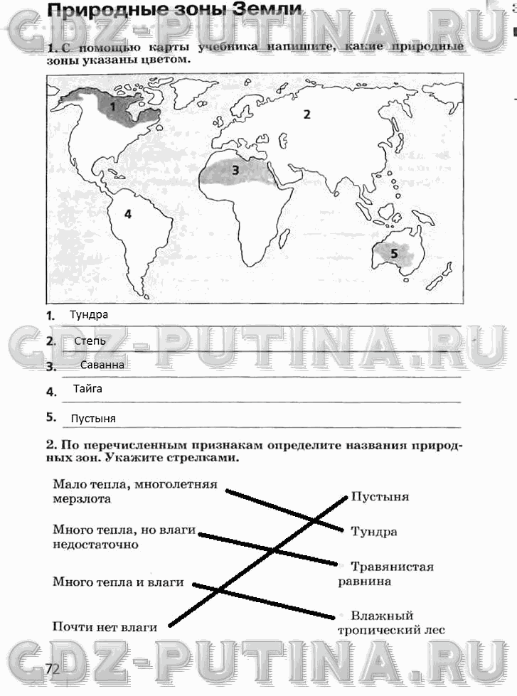 Рабочая тетрадь, 5 класс, Плешаков А.А., Сонин Н.И., 2014 - 2016, задание: 72