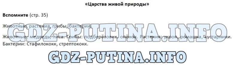 Биология, 5 класс, Пономарева, 2016, задание: 35