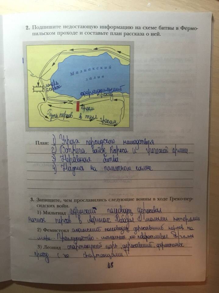 Рабочая тетрадь, 5 класс, Ванина Э.В., Данилова А.К., 2012, задание: стр. 55
