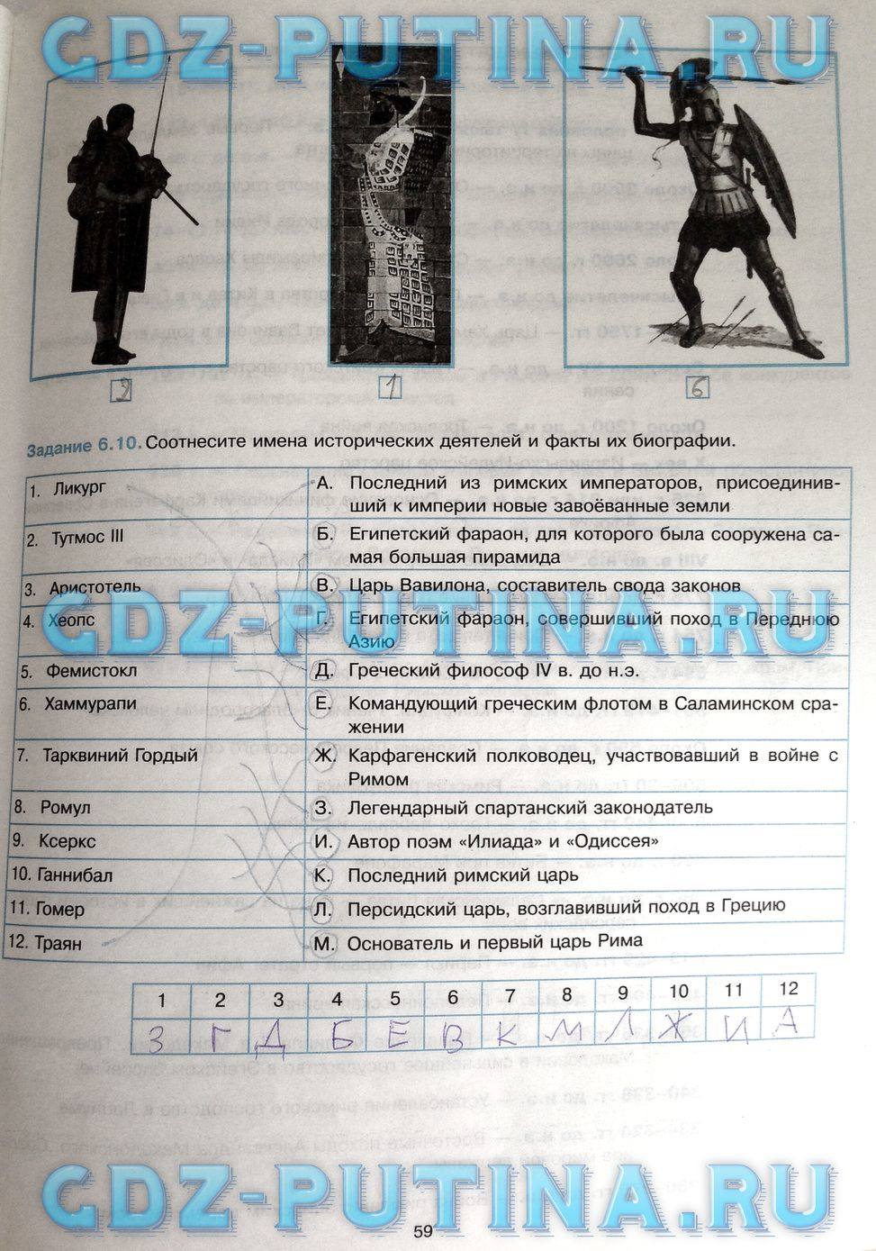 Рабочая тетрадь, 5 класс, Пономарёв М.В., Колпаков С.В., 2015, задание: 59