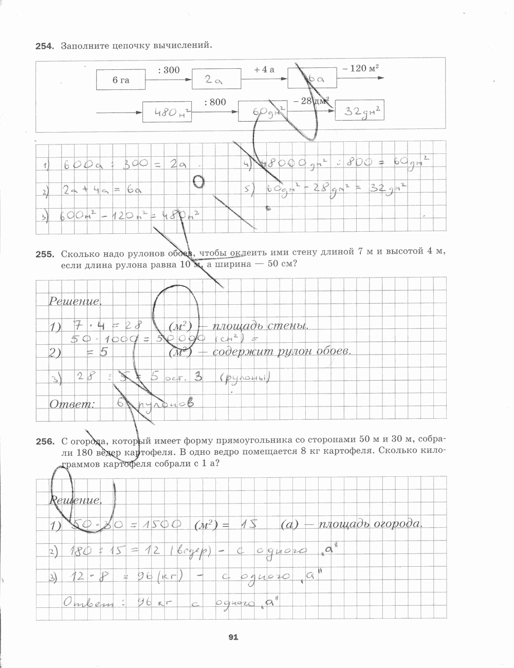 Рабочая тетрадь. № 1, 5 класс, Мерзляк А.Г., Полонский В.Б., Якир М.С., 2015, задание: стр. 91