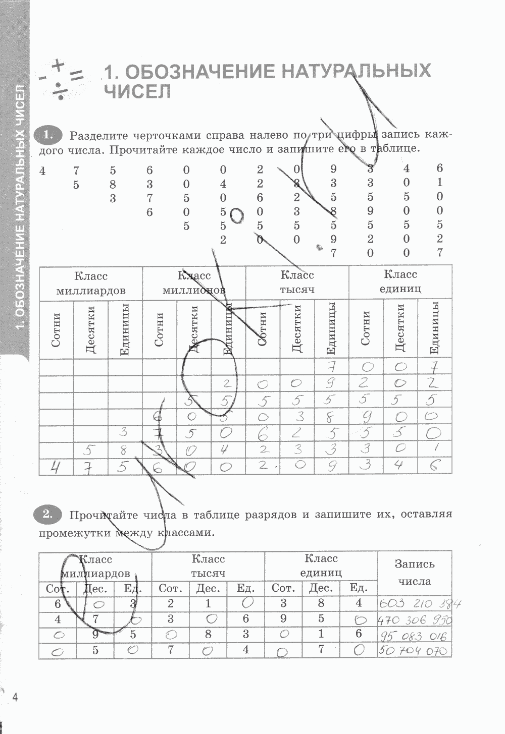 Рабочая тетрадь. Часть 1, 5 класс, Т.М. Ерина к учебнику И. И. Зубаревой, А. Г. Мордковича, 2015, задание: стр. 4