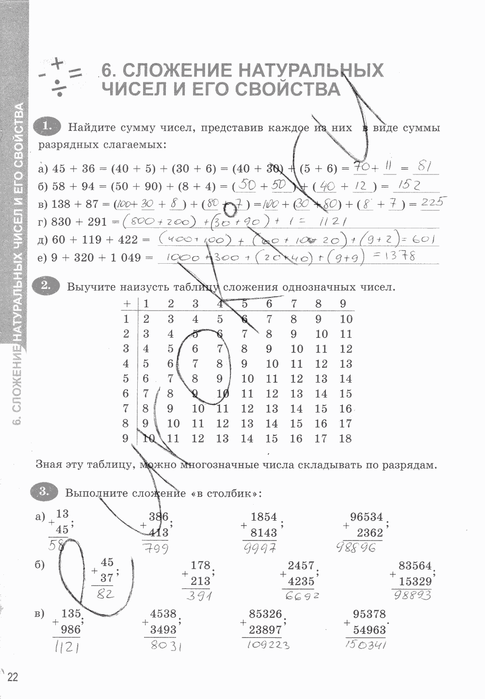 Рабочая тетрадь. Часть 1, 5 класс, Т.М. Ерина к учебнику И. И. Зубаревой, А. Г. Мордковича, 2015, задание: стр. 22