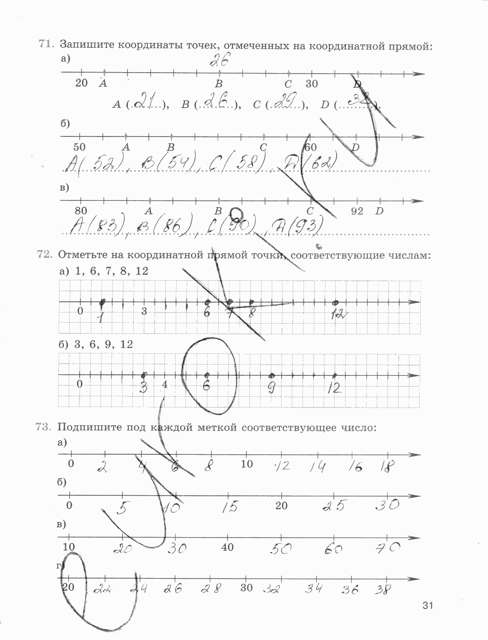Рабочая тетрадь Часть 1, 5 класс, Е.А. Бунимович, Л.В. Кузнецова, С.С. Минаева, Л.О. Рослова, 2015, задание: стр. 31