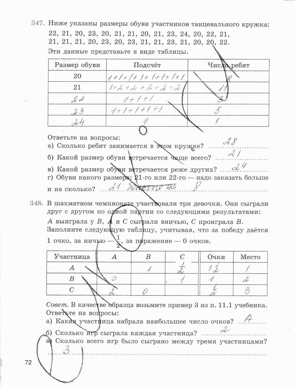 Рабочая тетрадь Часть 2, 5 класс, Е.А. Бунимович, Л.В. Кузнецова, С.С. Минаева, Л.О. Рослова, 2015, задание: стр. 72
