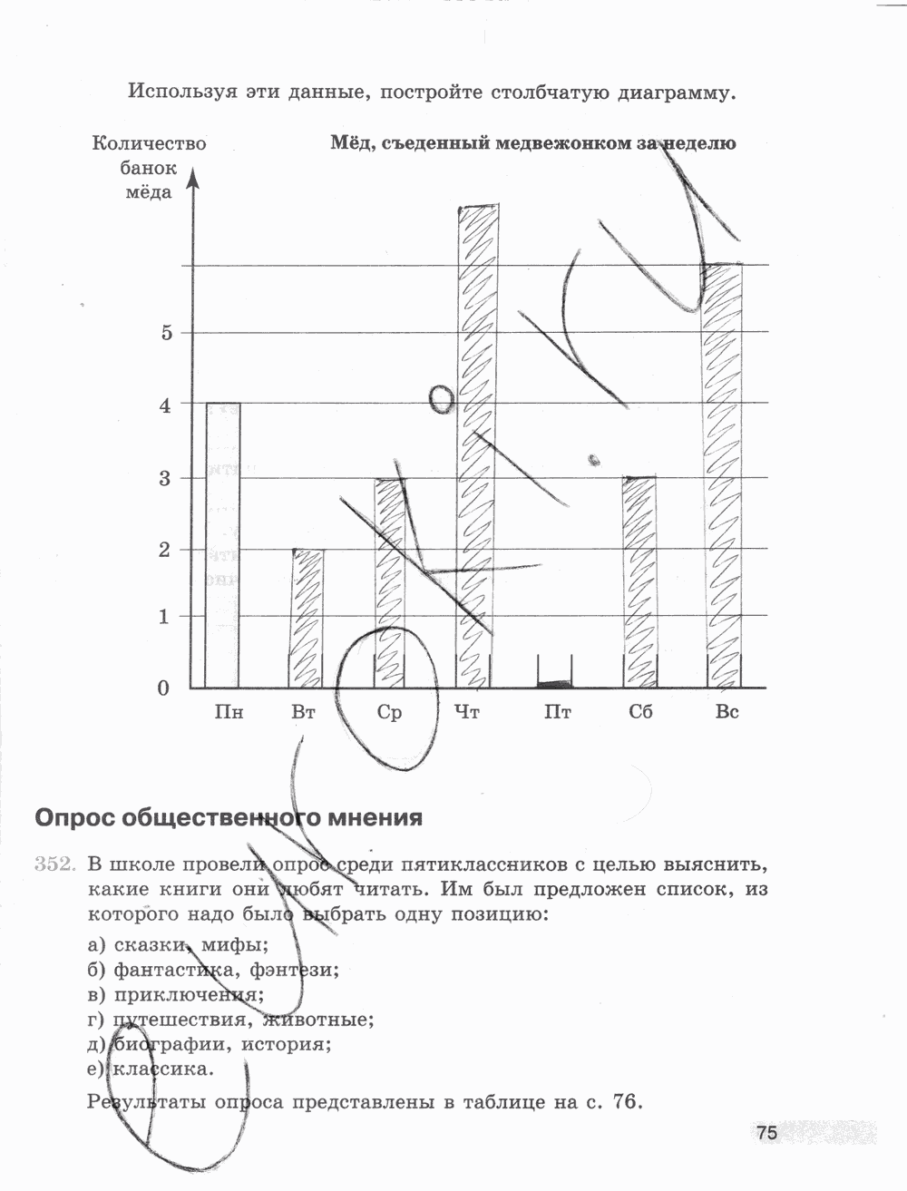 Рабочая тетрадь Часть 2, 5 класс, Е.А. Бунимович, Л.В. Кузнецова, С.С. Минаева, Л.О. Рослова, 2015, задание: стр. 75
