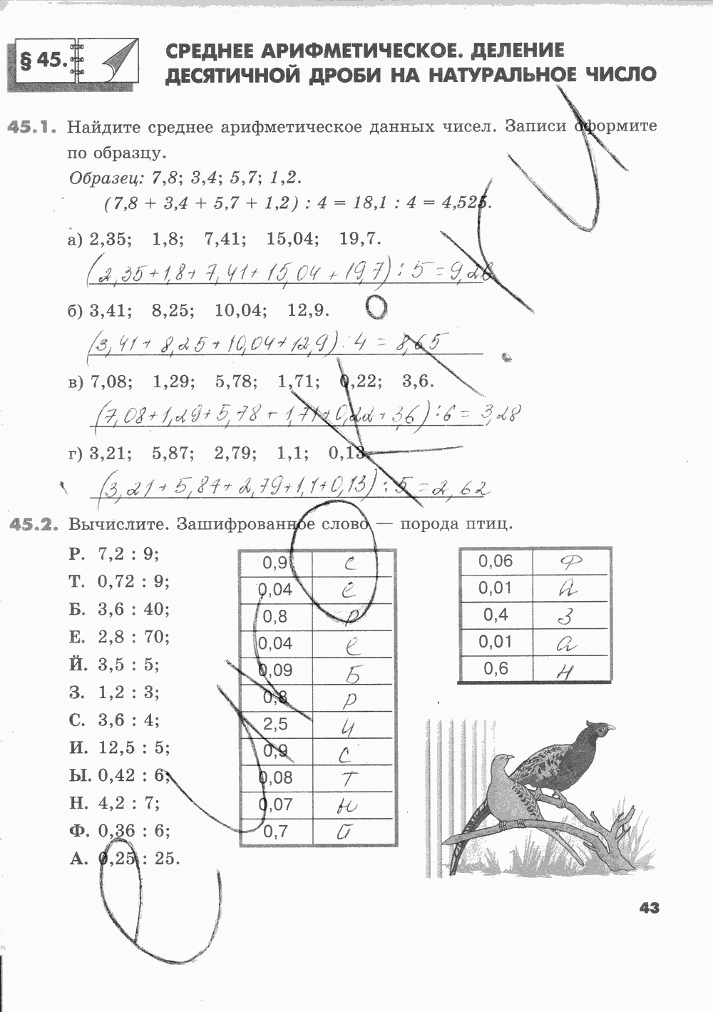 Рабочая тетрадь Часть 2, 5 класс, И.И. Зубарева, 2012, задание: Стр. 43