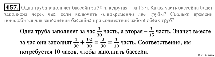 Математика, 5 класс, Зубарева, Мордкович, 2013, §24. Сложение и вычитание обыкновенных дробей Задание: 457