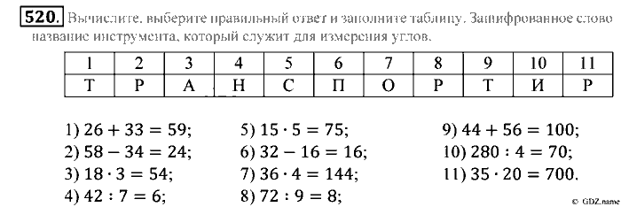 Математика, 5 класс, Зубарева, Мордкович, 2013, §29. Измерение углов Задание: 520