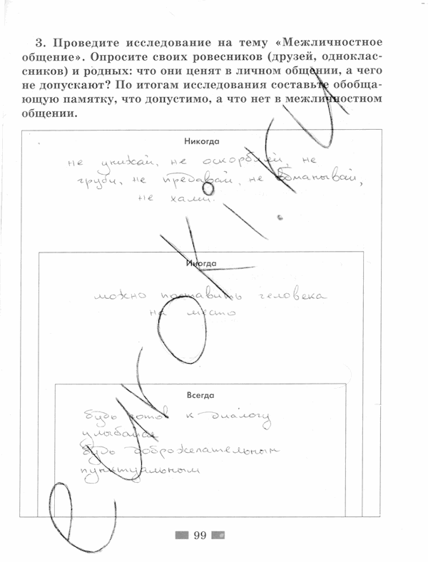 Обществознание, 5 класс, Хромова И.С, 2015, задание: стр. 99