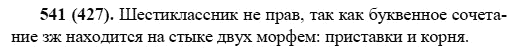 Русский язык, 6 класс, М.М. Разумовская, 2009 - 2011, задача: 541(427)