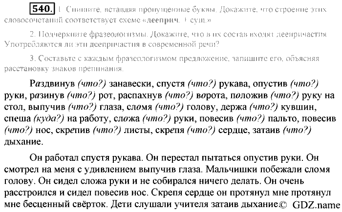 Русский язык, 6 класс, Разумовская, Львова, 2013, задача: 540