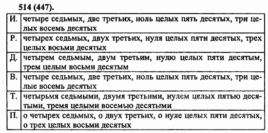 Русский язык, 6 класс, Лидман, Орлова, 2006 / 2011, задание: 514(447)