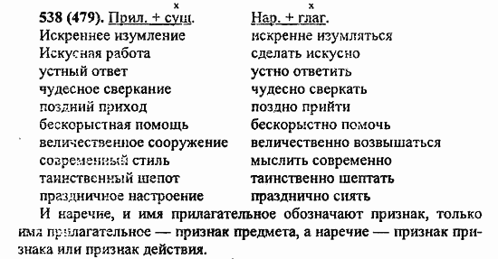 Русский язык, 6 класс, Лидман, Орлова, 2006 / 2011, задание: 538(479)