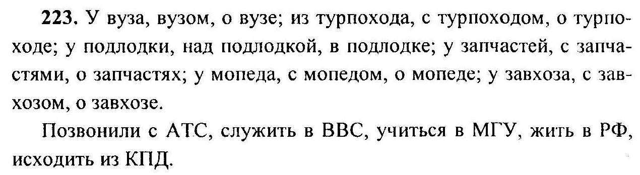 Русский язык, 6 класс, М.Т. Баранов, Л.А. Тростенцова, Т.А. Ладыженская, 2011, задание: 223