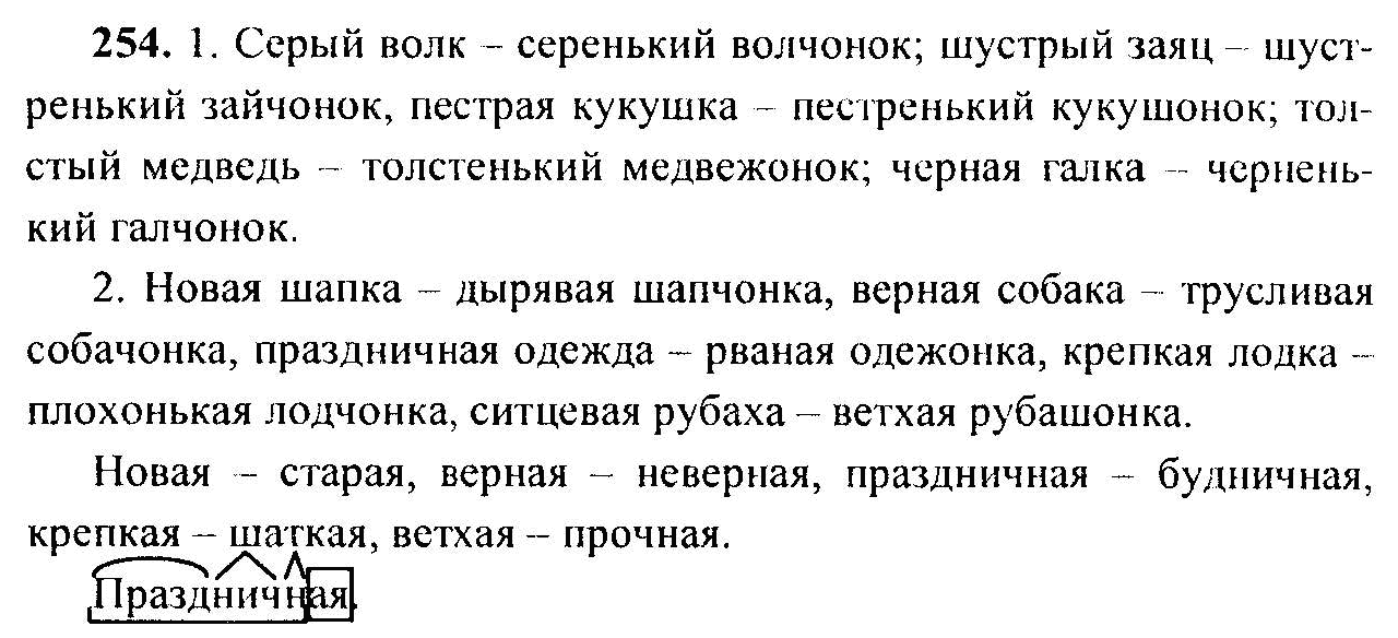 Русский язык, 6 класс, М.Т. Баранов, Л.А. Тростенцова, Т.А. Ладыженская, 2011, задание: 254