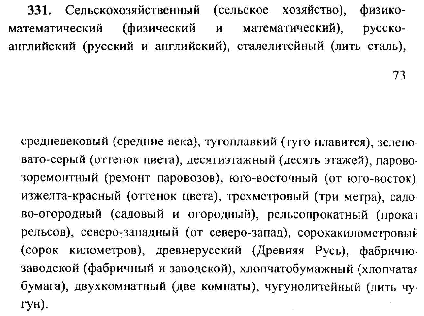 Русский язык, 6 класс, М.Т. Баранов, Л.А. Тростенцова, Т.А. Ладыженская, 2011, задание: 331