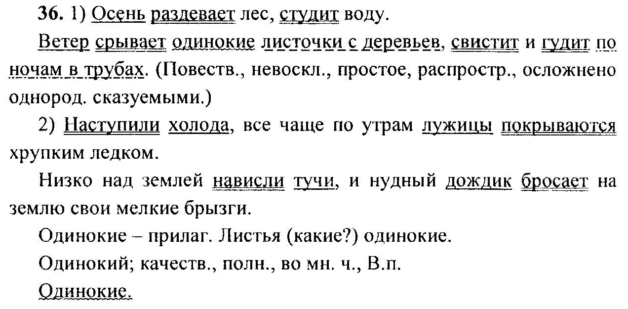 Русский язык, 6 класс, М.Т. Баранов, Л.А. Тростенцова, Т.А. Ладыженская, 2011, задание: 36