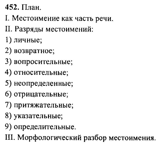 Русский язык, 6 класс, М.Т. Баранов, Л.А. Тростенцова, Т.А. Ладыженская, 2011, задание: 452