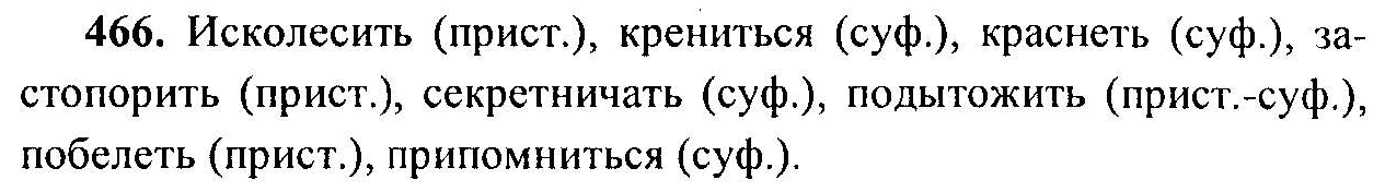 Русский язык, 6 класс, М.Т. Баранов, Л.А. Тростенцова, Т.А. Ладыженская, 2011, задание: 466
