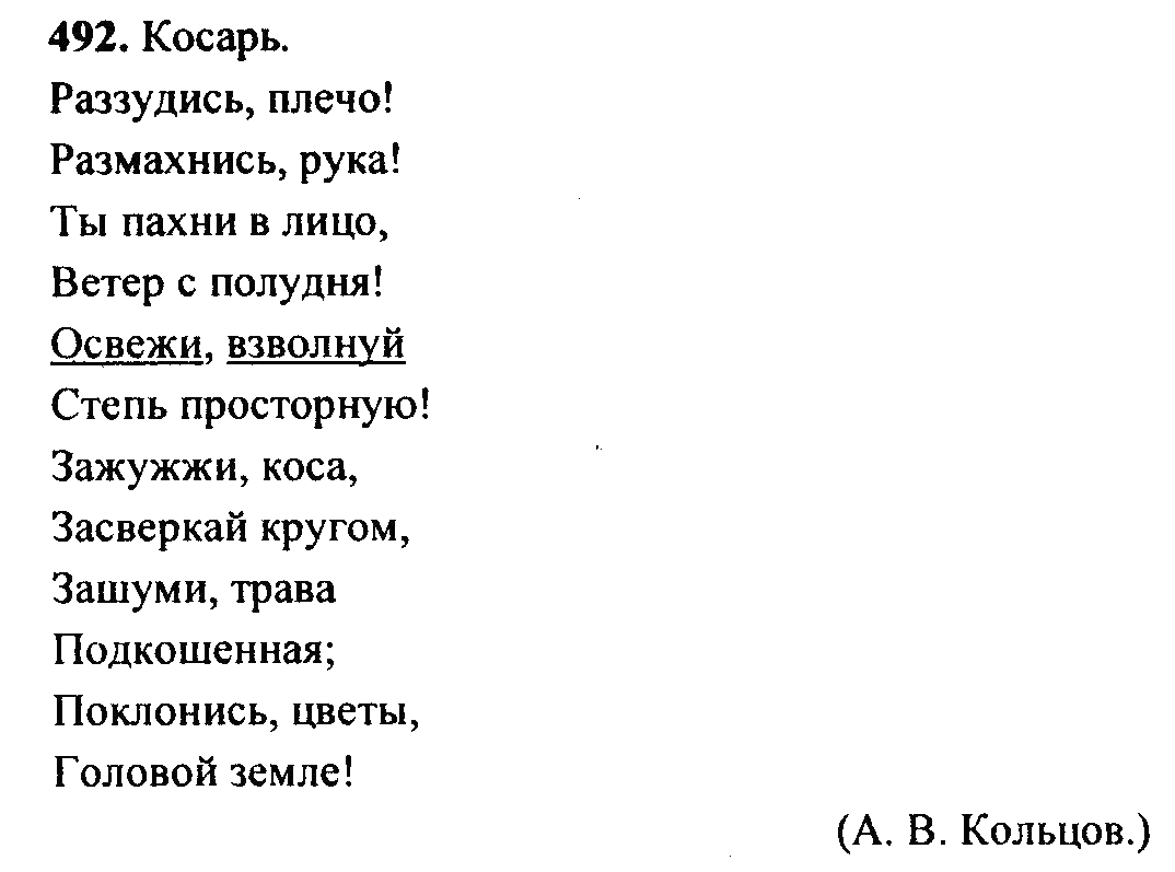 Русский язык, 6 класс, М.Т. Баранов, Л.А. Тростенцова, Т.А. Ладыженская, 2011, задание: 492