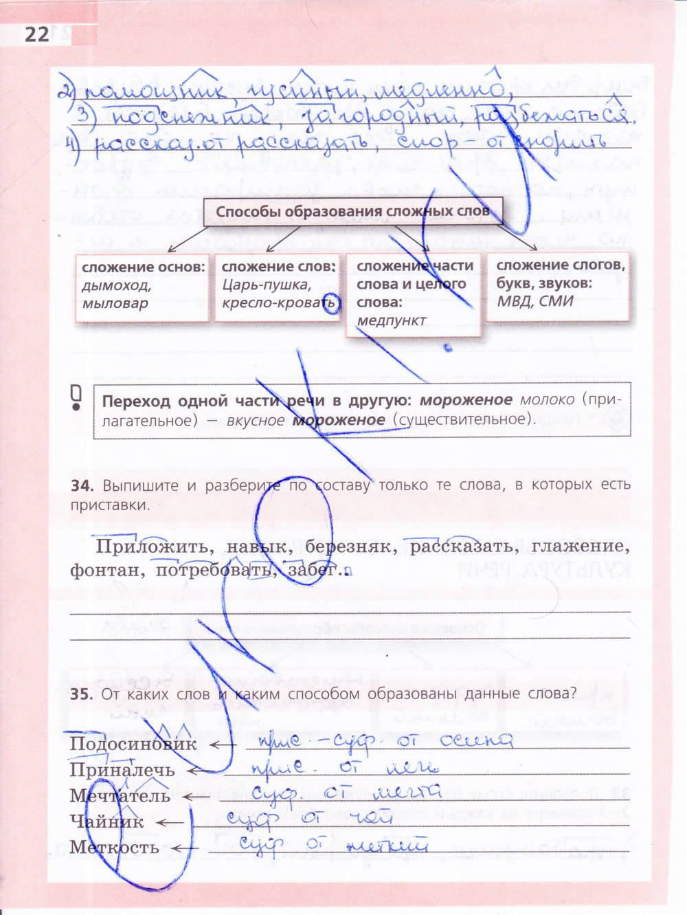 Рабочая тетрадь, 6 класс, Ефремова Е.А., 2012, задание: стр. 22