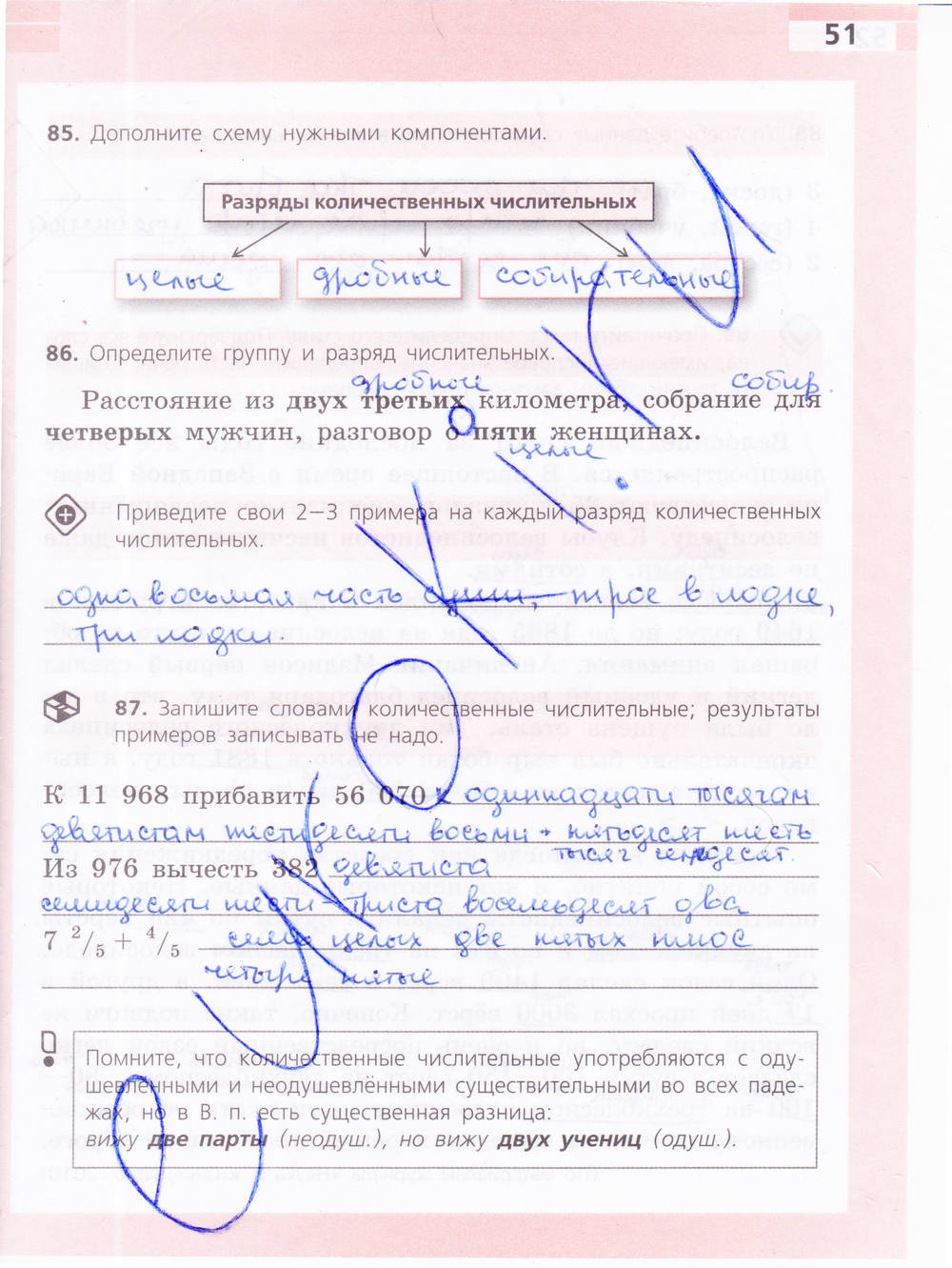 Рабочая тетрадь, 6 класс, Ефремова Е.А., 2012, задание: стр. 51