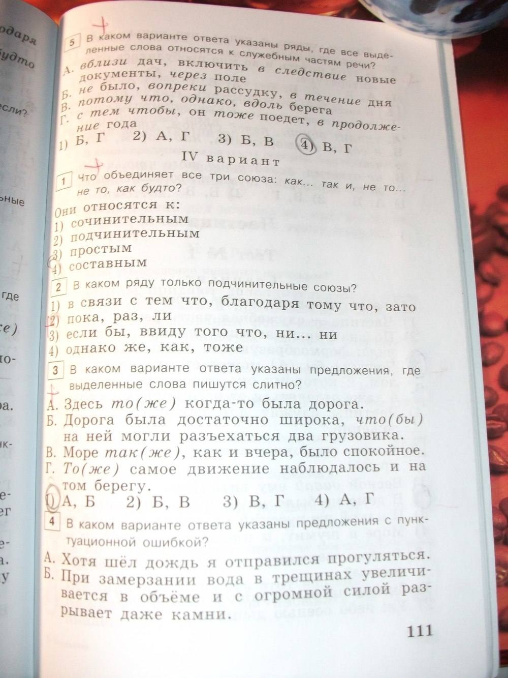 Тестовые задания, 6 класс, Богданова Г.А. Супер, 2016, задание: стр. 111
