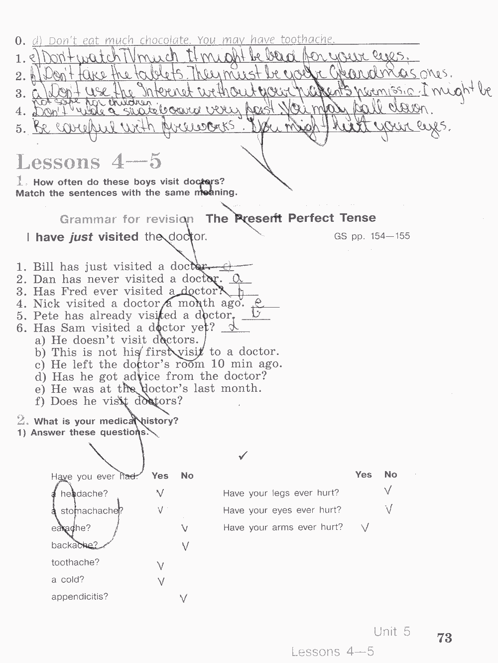 Activity book, 6 класс, Кузовлев, Лапа, 2015, задание: стр. 73