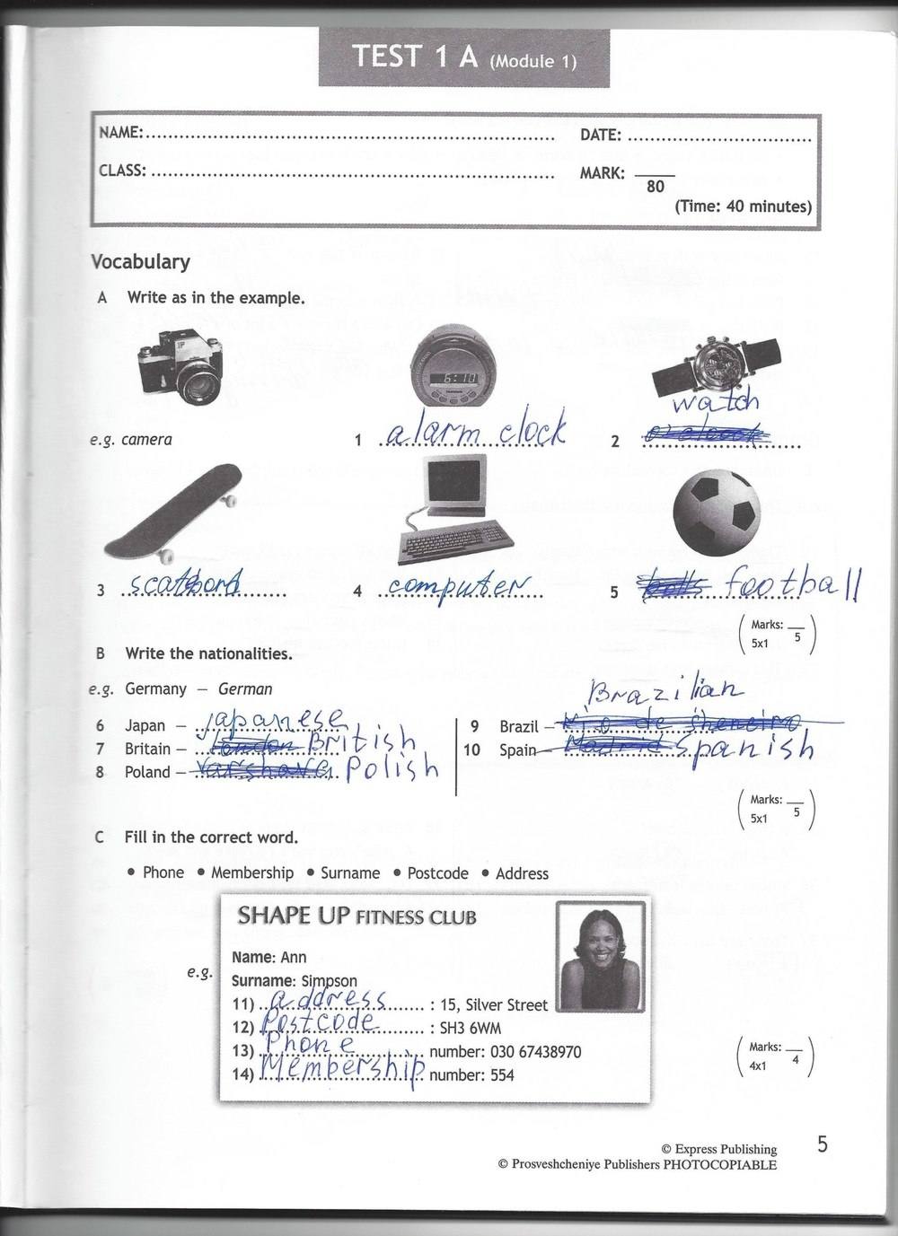 Spotlight 6: Test Booklet, 6 класс, Ваулина, Эванс, Дули, 2010, задание: стр. 5