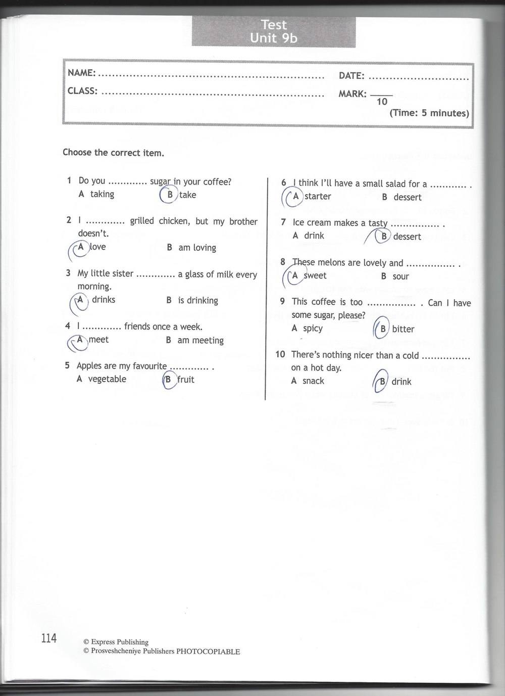Spotlight 6: Test Booklet, 6 класс, Ваулина, Эванс, Дули, 2010, задание: стр. 114