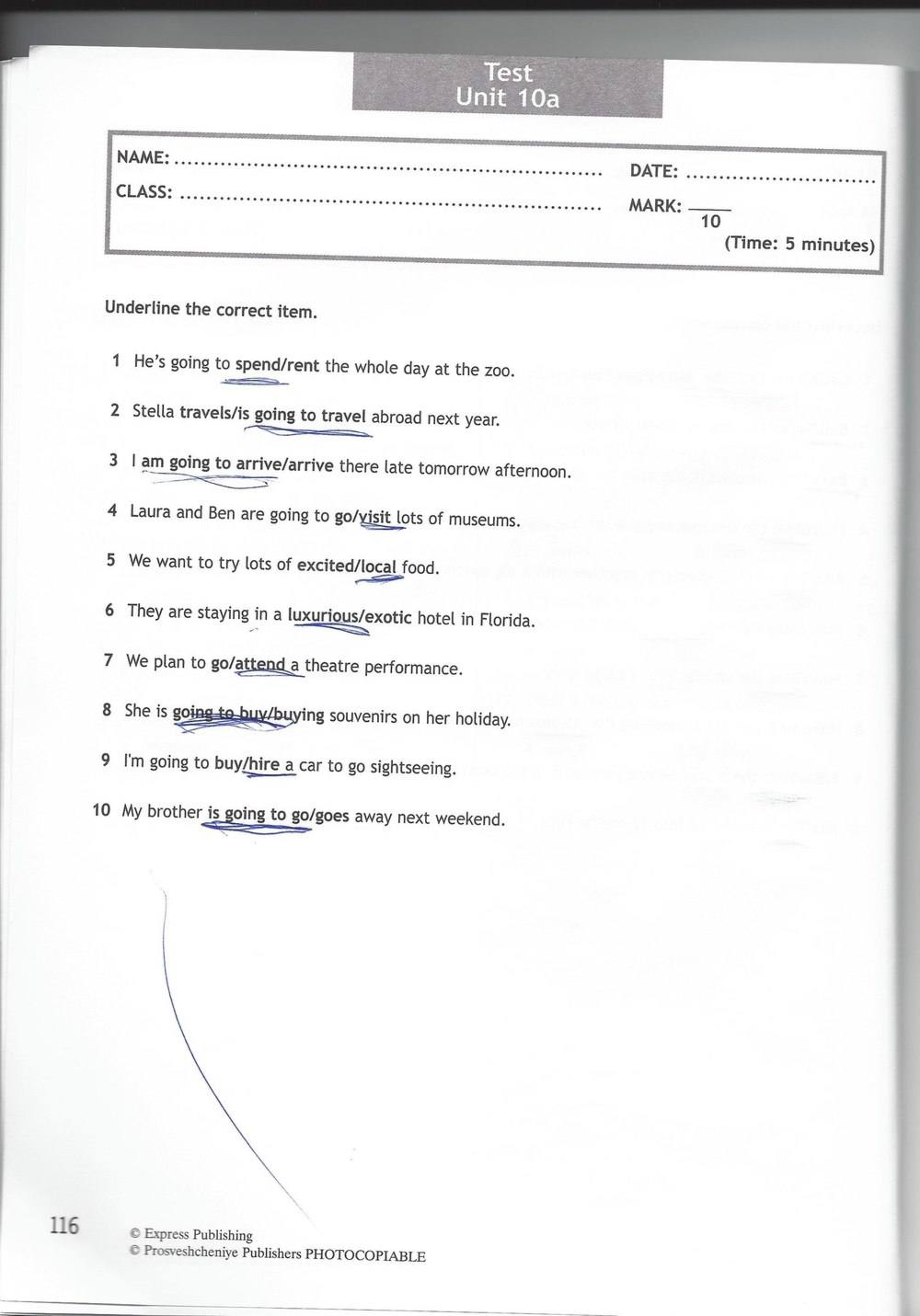 Spotlight 6: Test Booklet, 6 класс, Ваулина, Эванс, Дули, 2010, задание: стр. 116