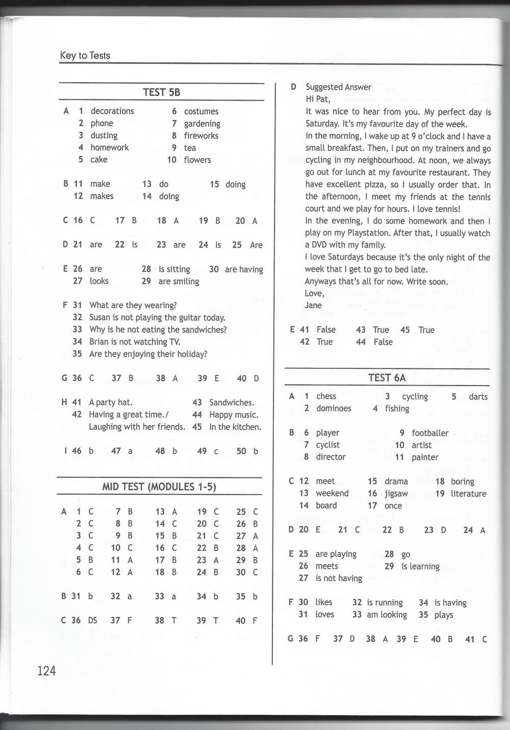 Spotlight 6: Test Booklet, 6 класс, Ваулина, Эванс, Дули, 2010, задание: стр. 124