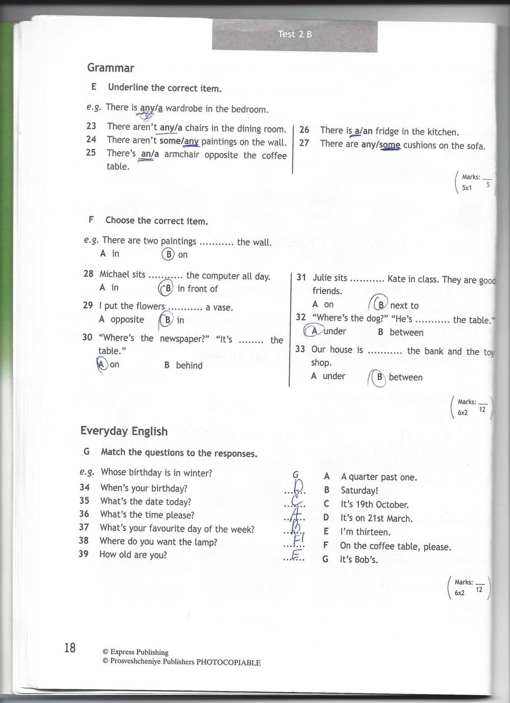 Spotlight 6: Test Booklet, 6 класс, Ваулина, Эванс, Дули, 2010, задание: стр. 18