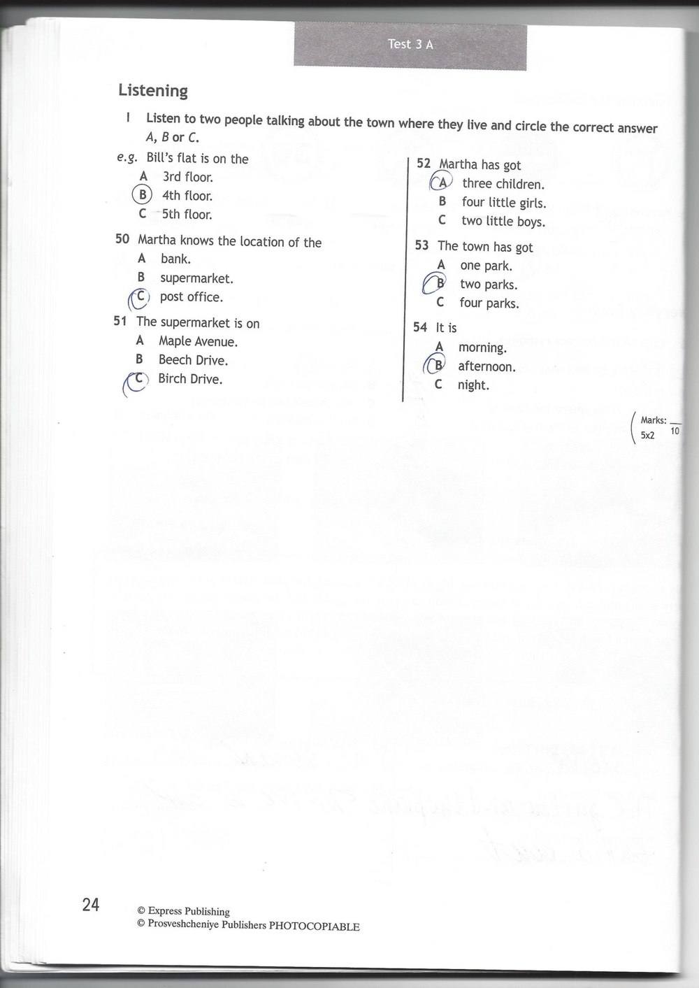 Spotlight 6: Test Booklet, 6 класс, Ваулина, Эванс, Дули, 2010, задание: стр. 24