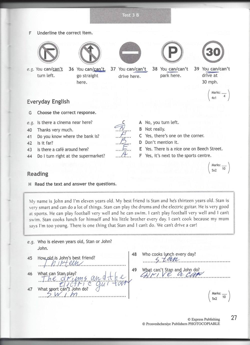 Spotlight 6: Test Booklet, 6 класс, Ваулина, Эванс, Дули, 2010, задание: стр. 27