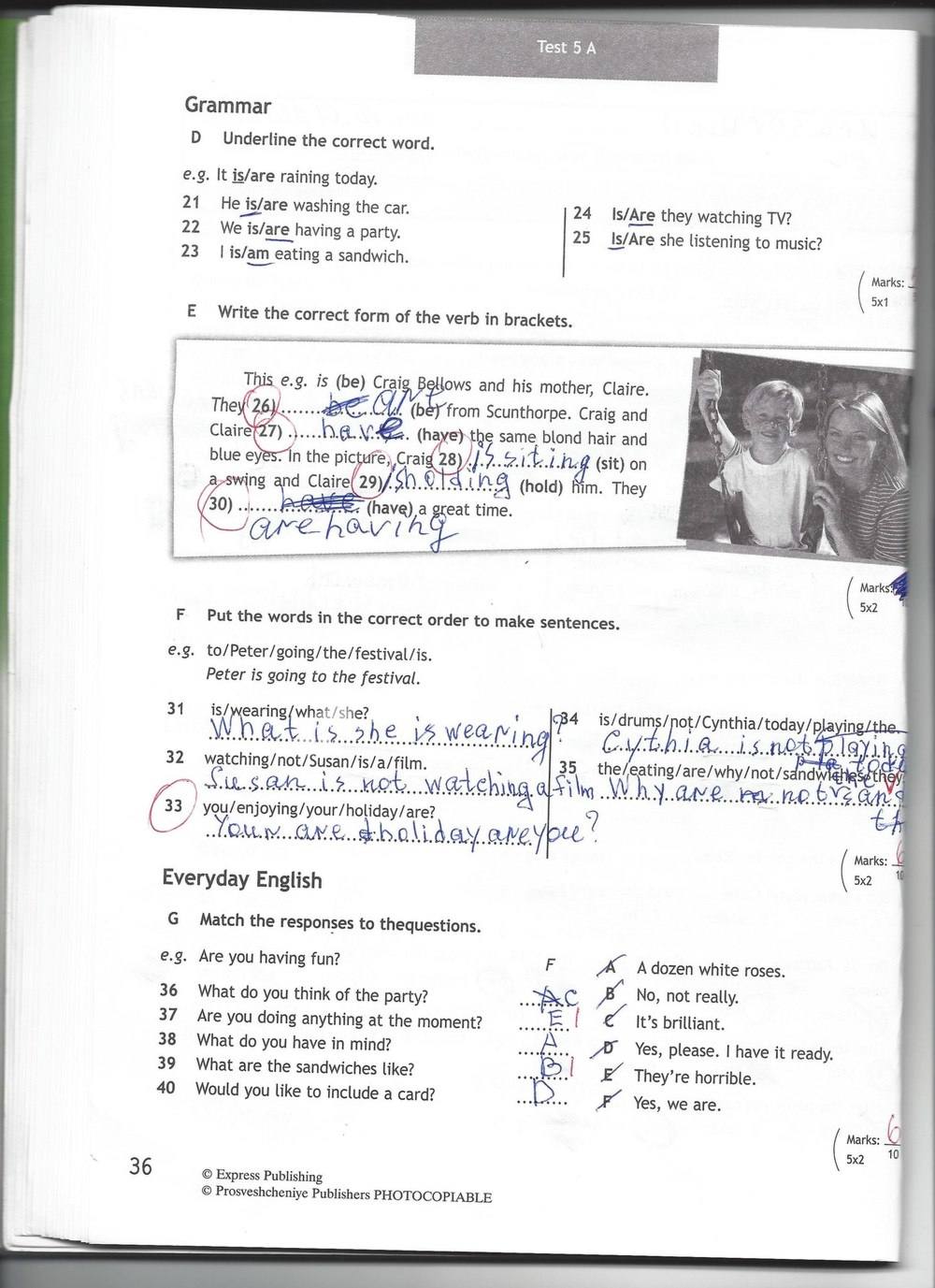 Spotlight 6: Test Booklet, 6 класс, Ваулина, Эванс, Дули, 2010, задание: стр. 36