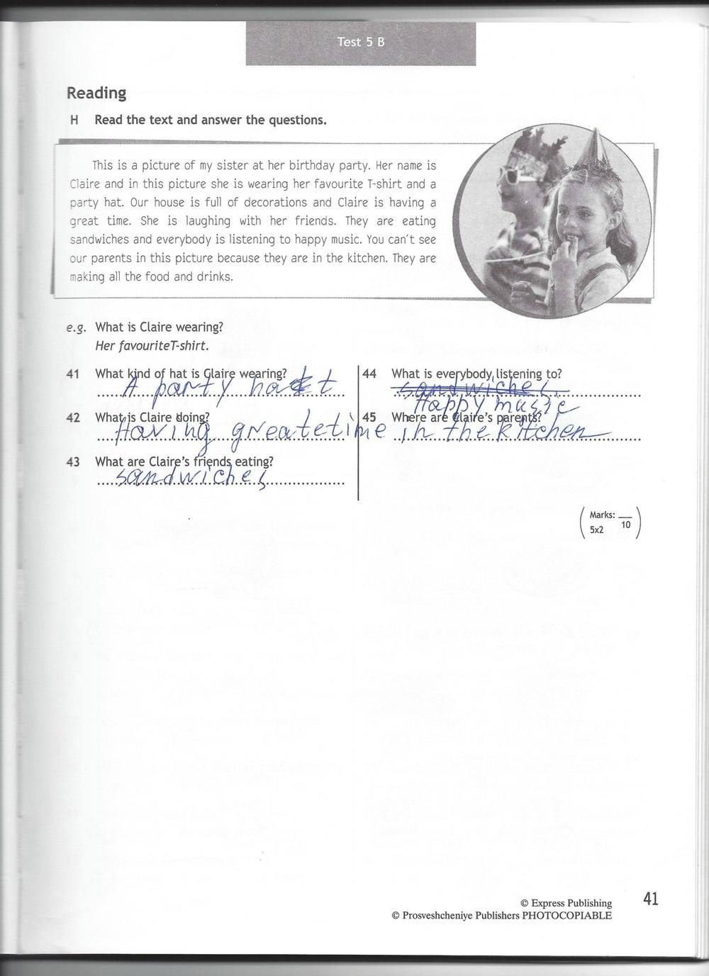Spotlight 6: Test Booklet, 6 класс, Ваулина, Эванс, Дули, 2010, задание: стр. 41