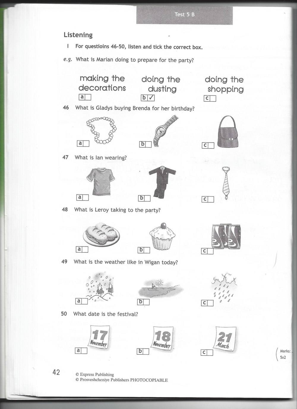 Spotlight 6: Test Booklet, 6 класс, Ваулина, Эванс, Дули, 2010, задание: стр. 42