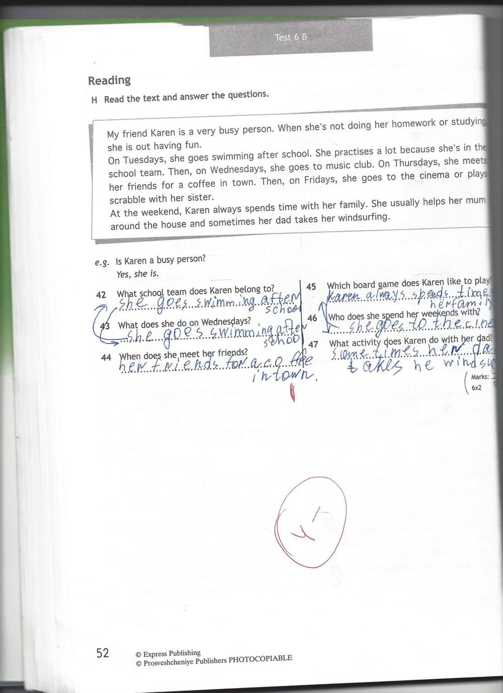 Spotlight 6: Test Booklet, 6 класс, Ваулина, Эванс, Дули, 2010, задание: стр. 52