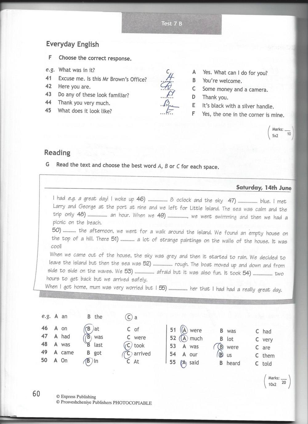 Spotlight 6: Test Booklet, 6 класс, Ваулина, Эванс, Дули, 2010, задание: стр. 60