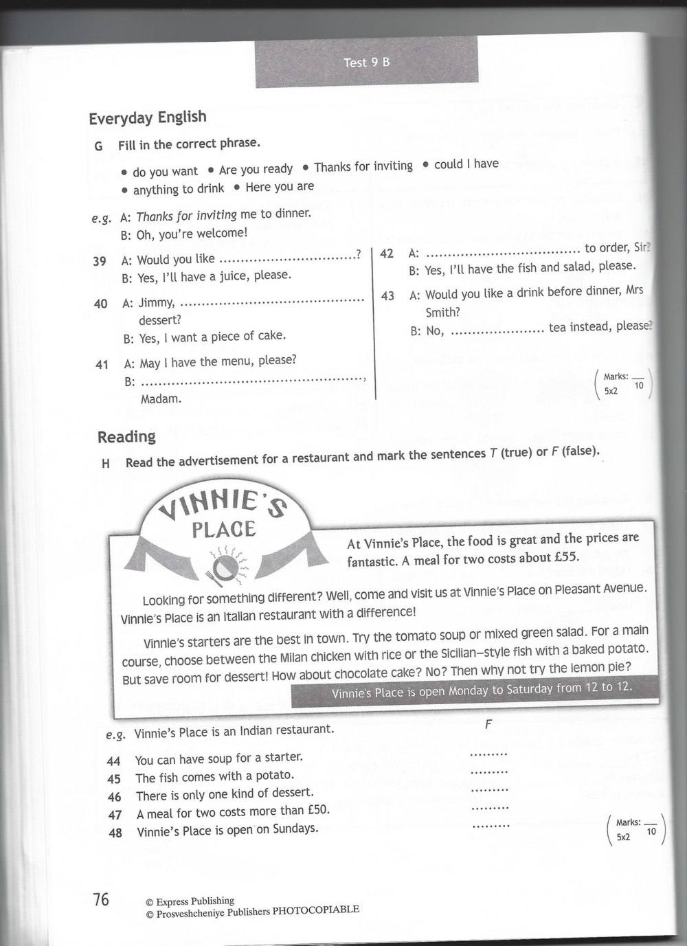 Spotlight 6: Test Booklet, 6 класс, Ваулина, Эванс, Дули, 2010, задание: стр. 76