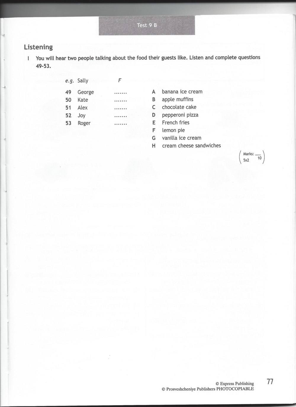 Spotlight 6: Test Booklet, 6 класс, Ваулина, Эванс, Дули, 2010, задание: стр. 77