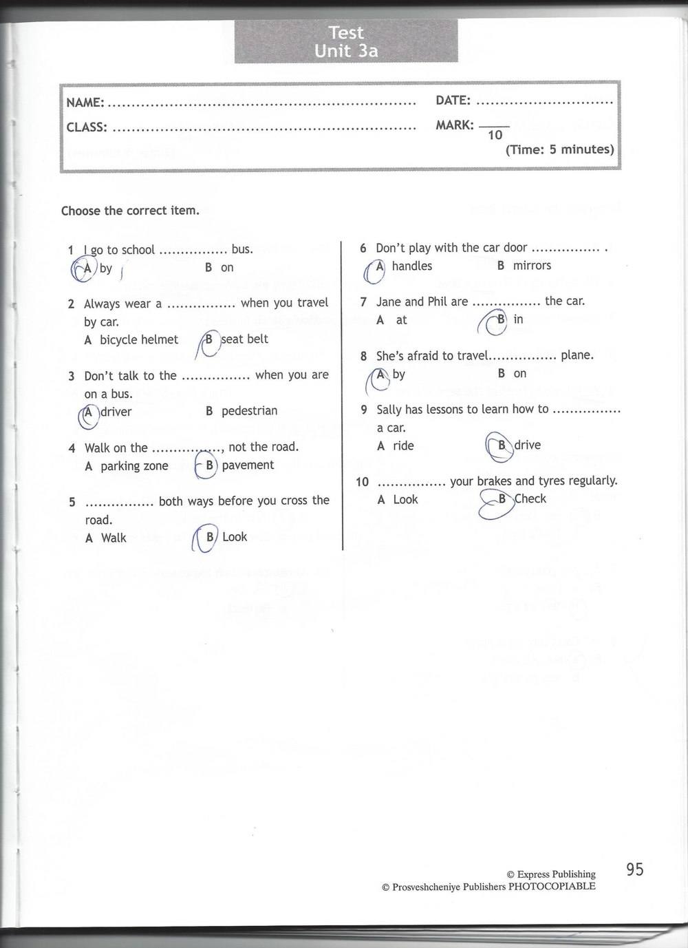 Spotlight 6: Test Booklet, 6 класс, Ваулина, Эванс, Дули, 2010, задание: стр. 95