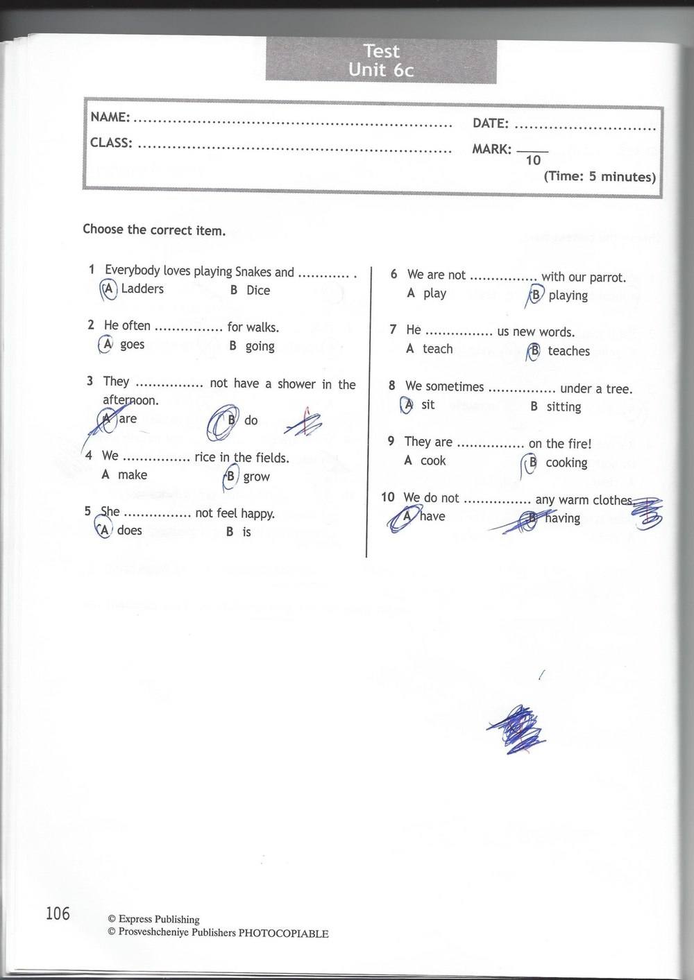 Spotlight 6: Test Booklet, 6 класс, Ваулина, Эванс, Дули, 2010, задание: стр. 106