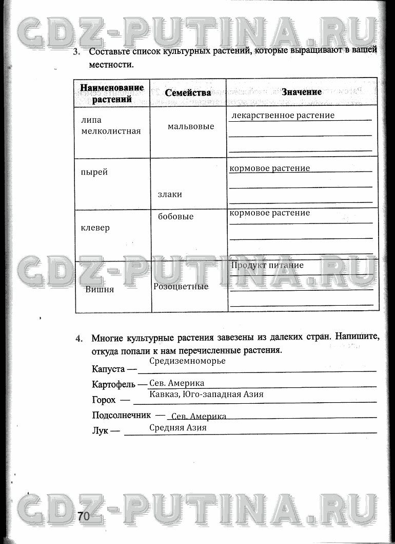 Рабочая тетрадь, 6 класс, Преображенская, 2013 - 2016, задание: 70