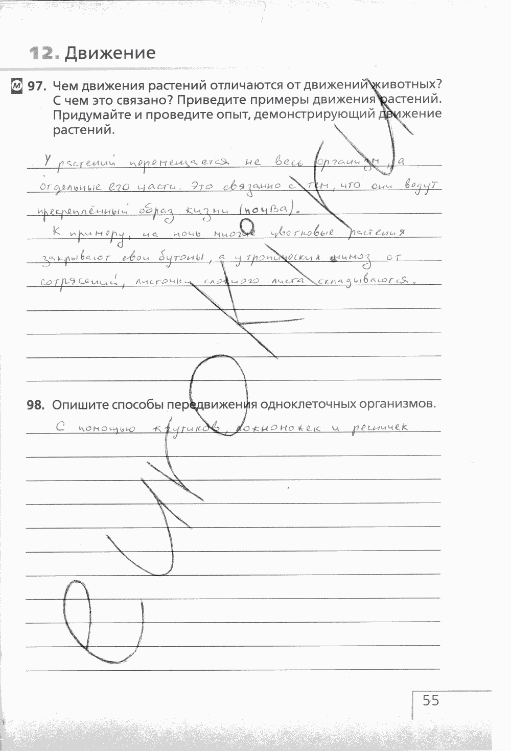 Рабочая тетрадь (с белочкой), 6 класс, Сонин Н.И., 2014, задание: стр. 55